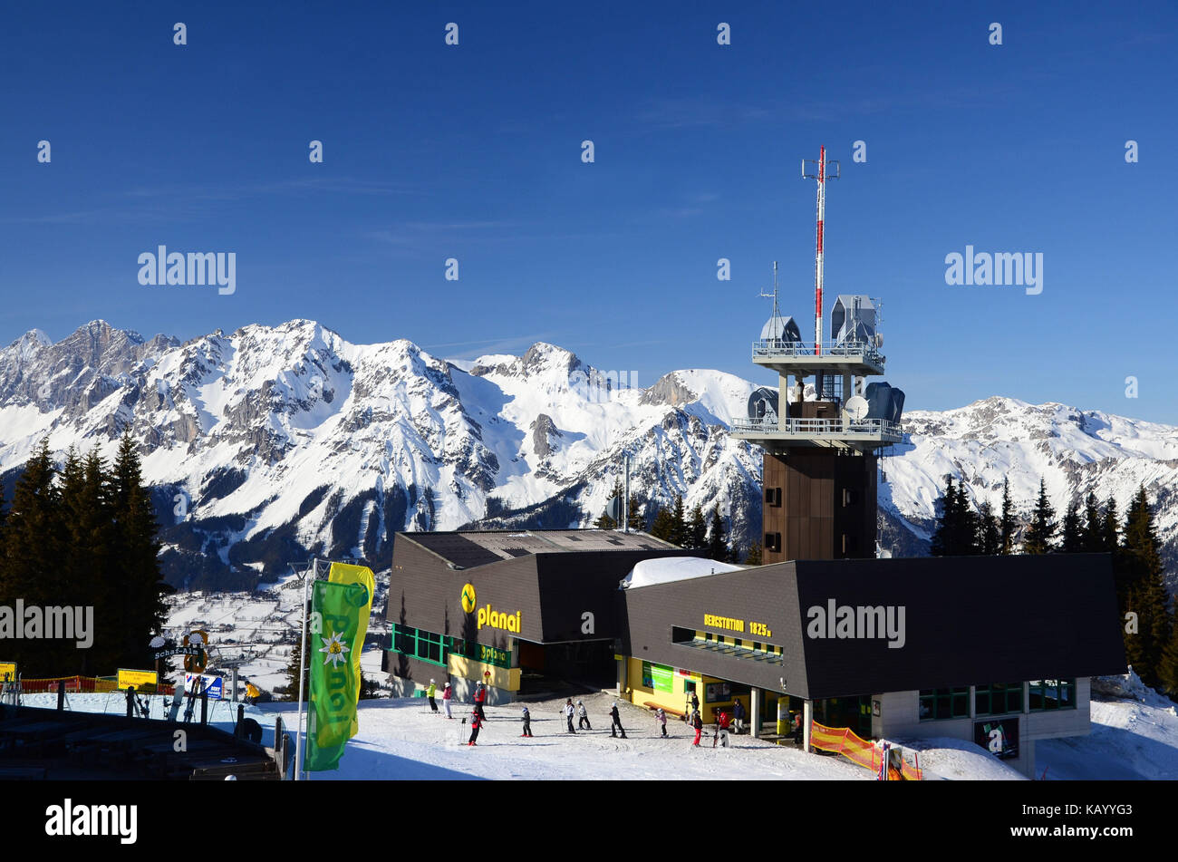 Österreich, Steiermark, Schladming, Skigebiet, Planai, obere Klemme, Stockfoto