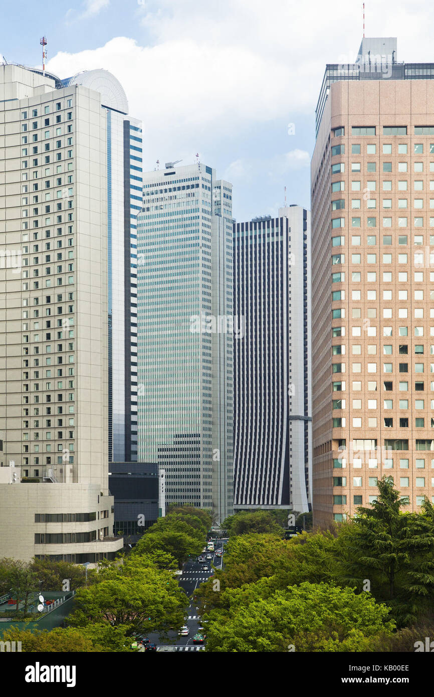 Japan, der Gegend von Tokio, Shinjuku, Hochhäuser, Stockfoto