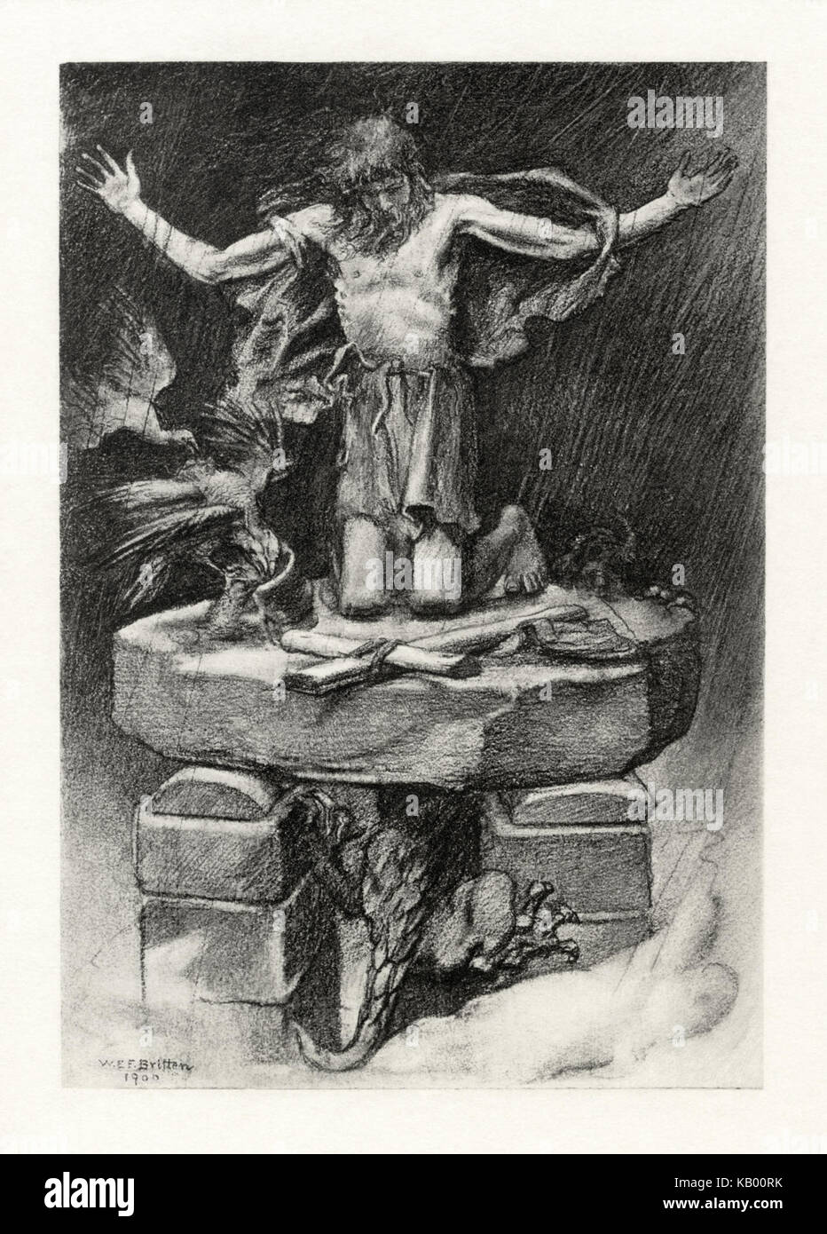 W.E.F. Britten Die frühen Gedichte von Alfred Lord Tennyson St. Simeon Stylites Stockfoto