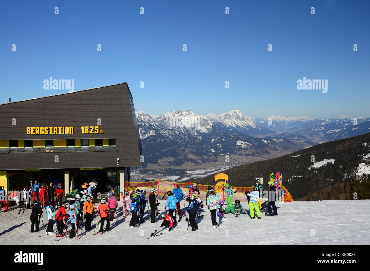 Österreich, Steiermark, Schladming, Skigebiet, Planai, obere Klemme, Stockfoto