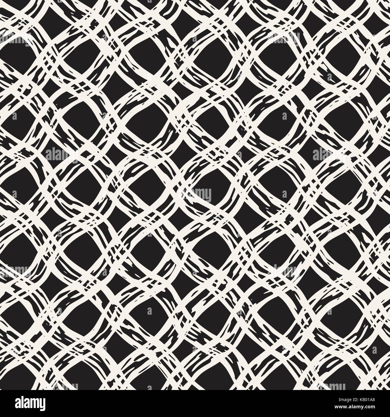 Hand nahtlose karierte Muster gezeichnet. Allover Muster, die mit Tinte doodle grunge Grid. Grafik Hintergrund mit Tartan. Stock Vektor