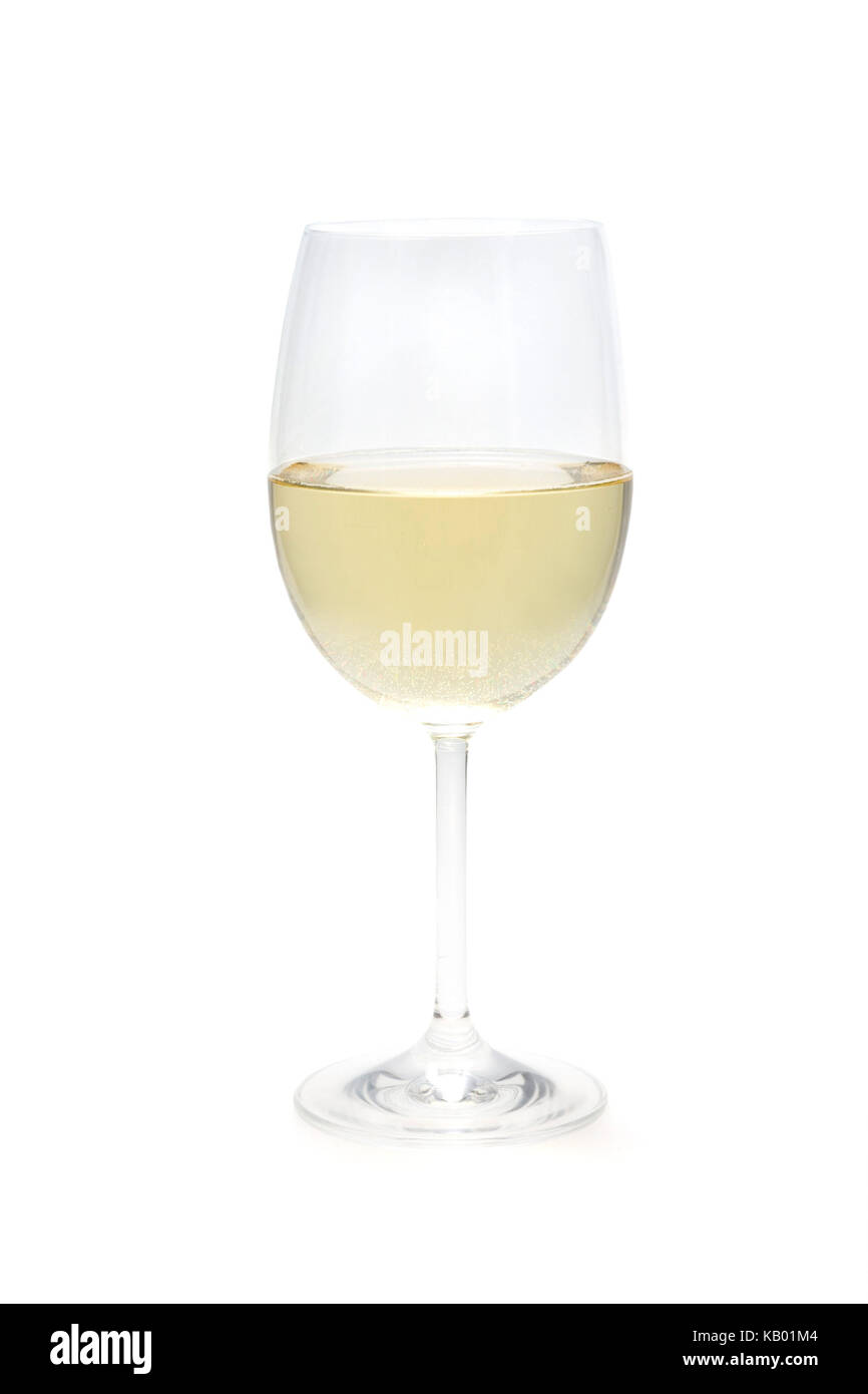 Ein Glas Weißwein, Stockfoto