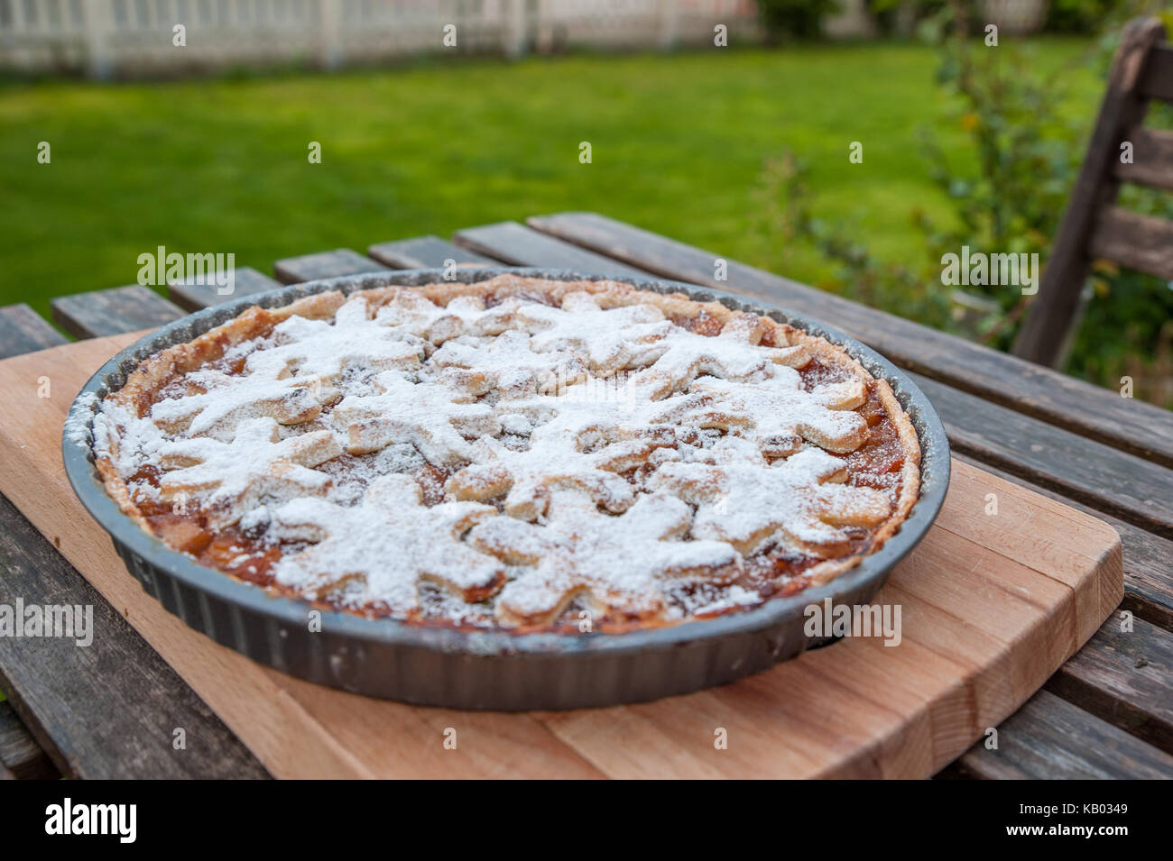 Hausgemachter Apfelkuchen Stockfoto