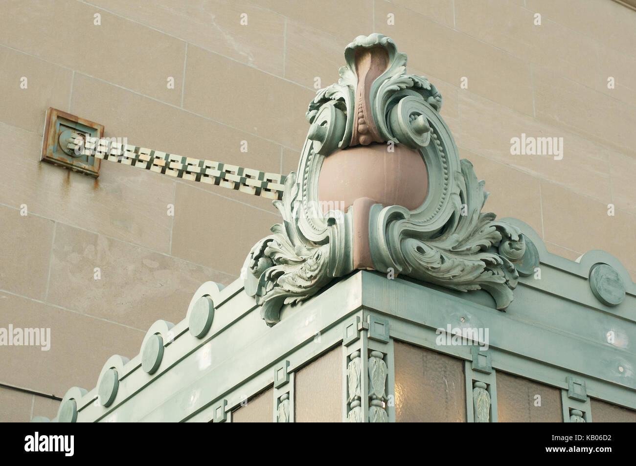 Detail eines Teils der Union Station in Joliet, Illinois, USA Stockfoto