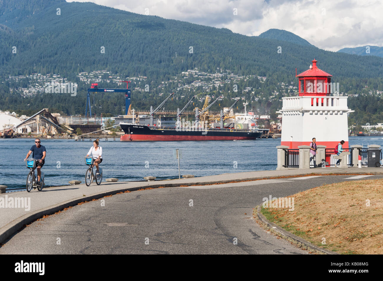 Vancouver, British Columbia, Kanada - 12 September 2017: Brockton Point Lighthouse im Stanley Park Stockfoto