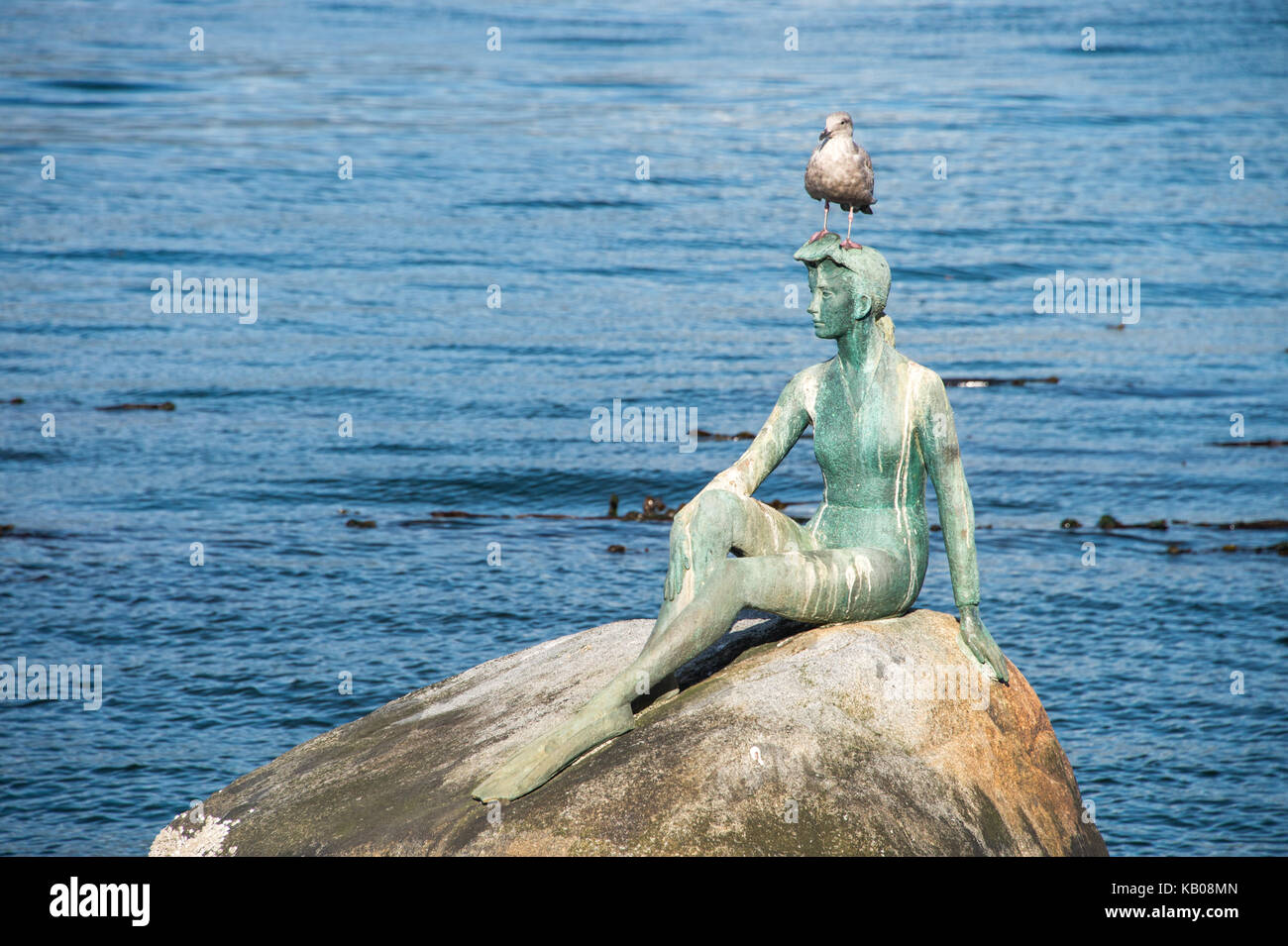 Vancouver, British Columbia, Kanada - 12. September 2017: Statue eines Mädchens im Nassanzug im Stanley Park Stockfoto