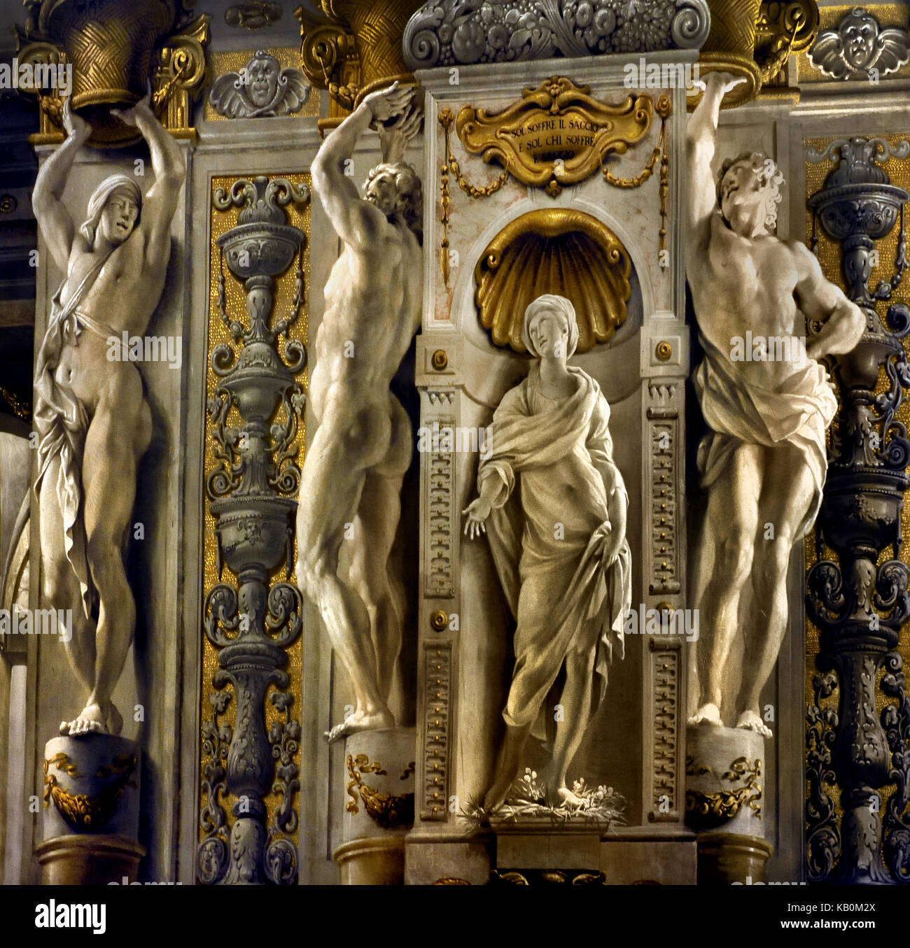 Wand- und Deckenmalereien im Palazzo Pitti - Palazzo Pitti1458 (war Stadt Residenz von Luca Pitti, ein ehrgeiziges Florentiner Bankiers. ) Renaissance Florenz, Italienisch, Italien. Stockfoto