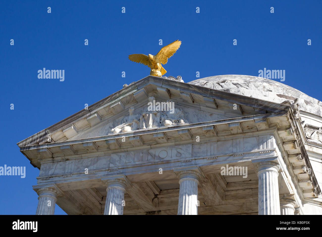 Nahaufnahme von Oben von Illinois Memorial Vicksburg Battlefield Stockfoto