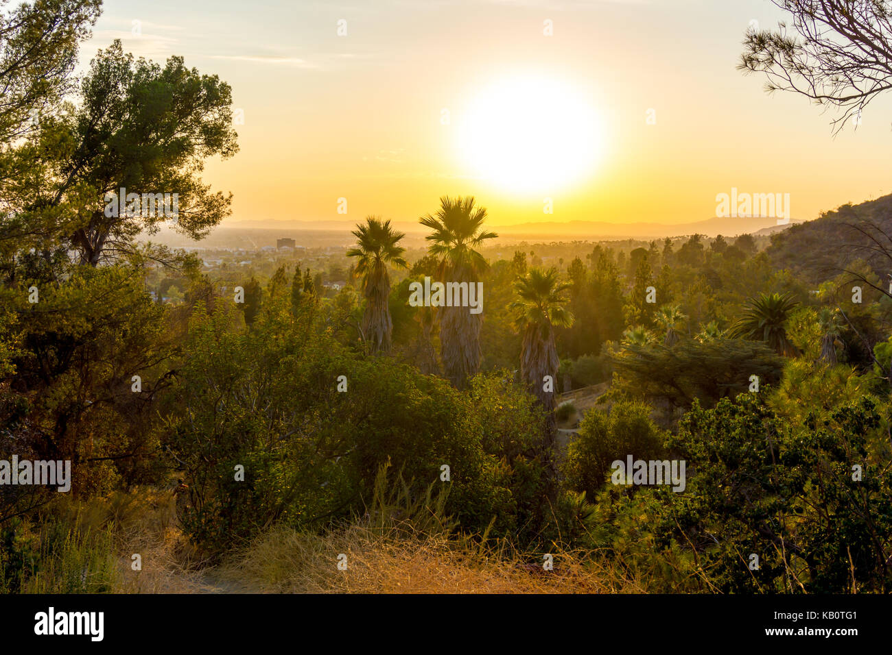 Sonnenuntergang über San Fernando Valley Stockfoto