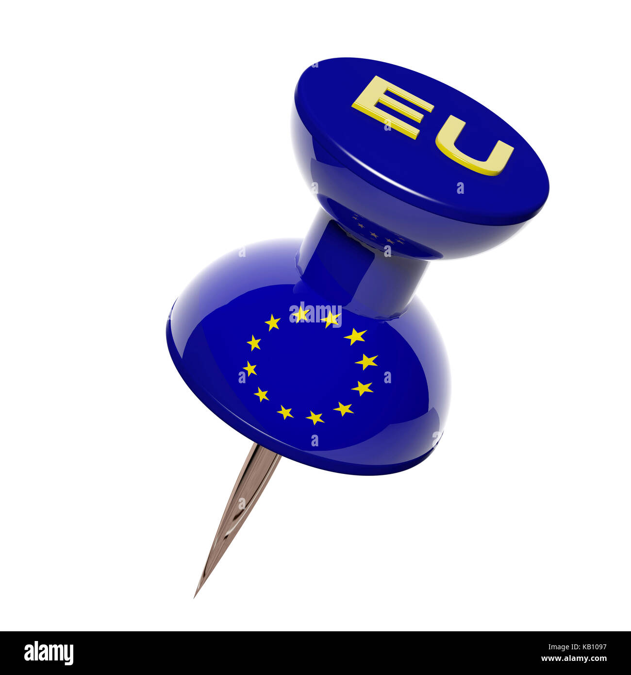 3D-Umschalter mit Flagge der Europäischen Union isoliert Stockfoto