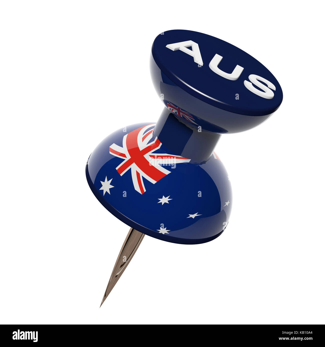 3D-Umschalter mit Flagge Australien isoliert auf weißem Stockfoto