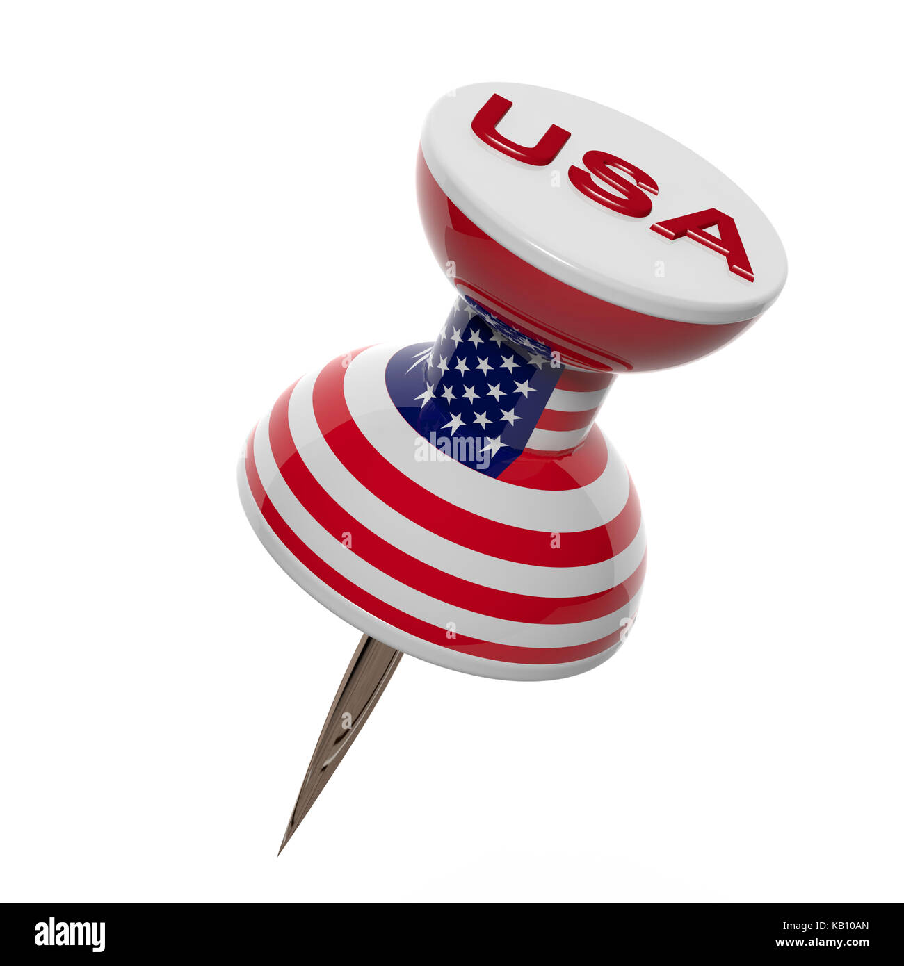 3D-Umschalter mit Flagge der Vereinigten Staaten isoliert Stockfoto