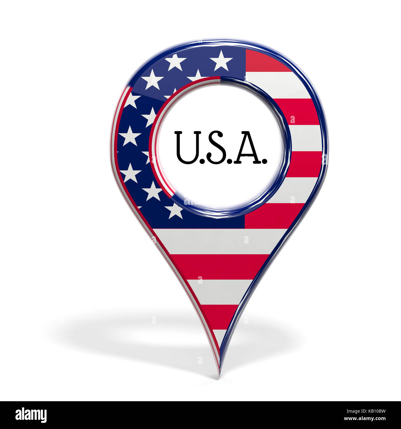 3D mit Flagge der Vereinigten Staaten festzulegen, isoliert Stockfoto
