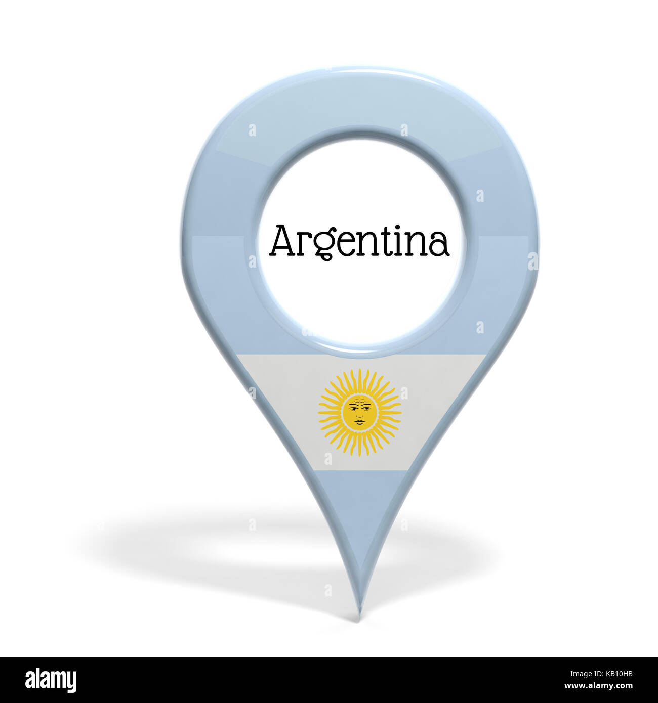 3D mit Flagge Argentinien isoliert auf weißem Stockfoto