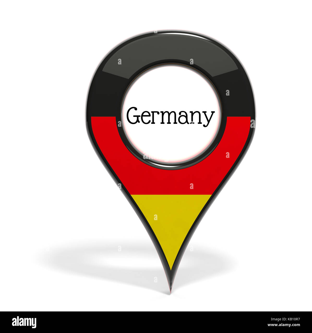 3D mit Flagge Deutschland isoliert auf weißem Stockfoto
