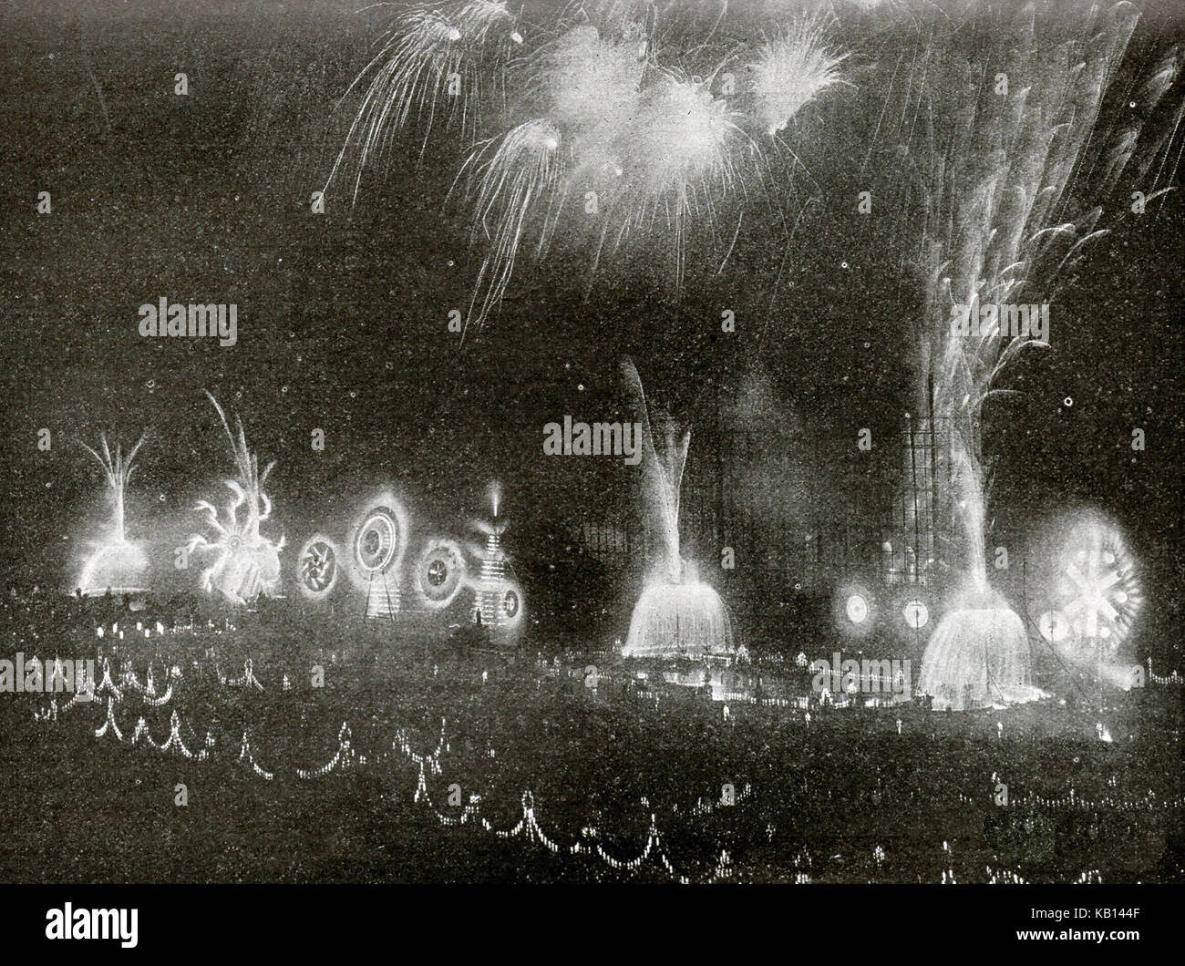1902 ist ein Brock "Nutzen" Feuerwerk in London (Vorteile wurden kostenlose öffentliche zeigt wie bei der Crystal Palace in London statt - hier gesehen). Stockfoto