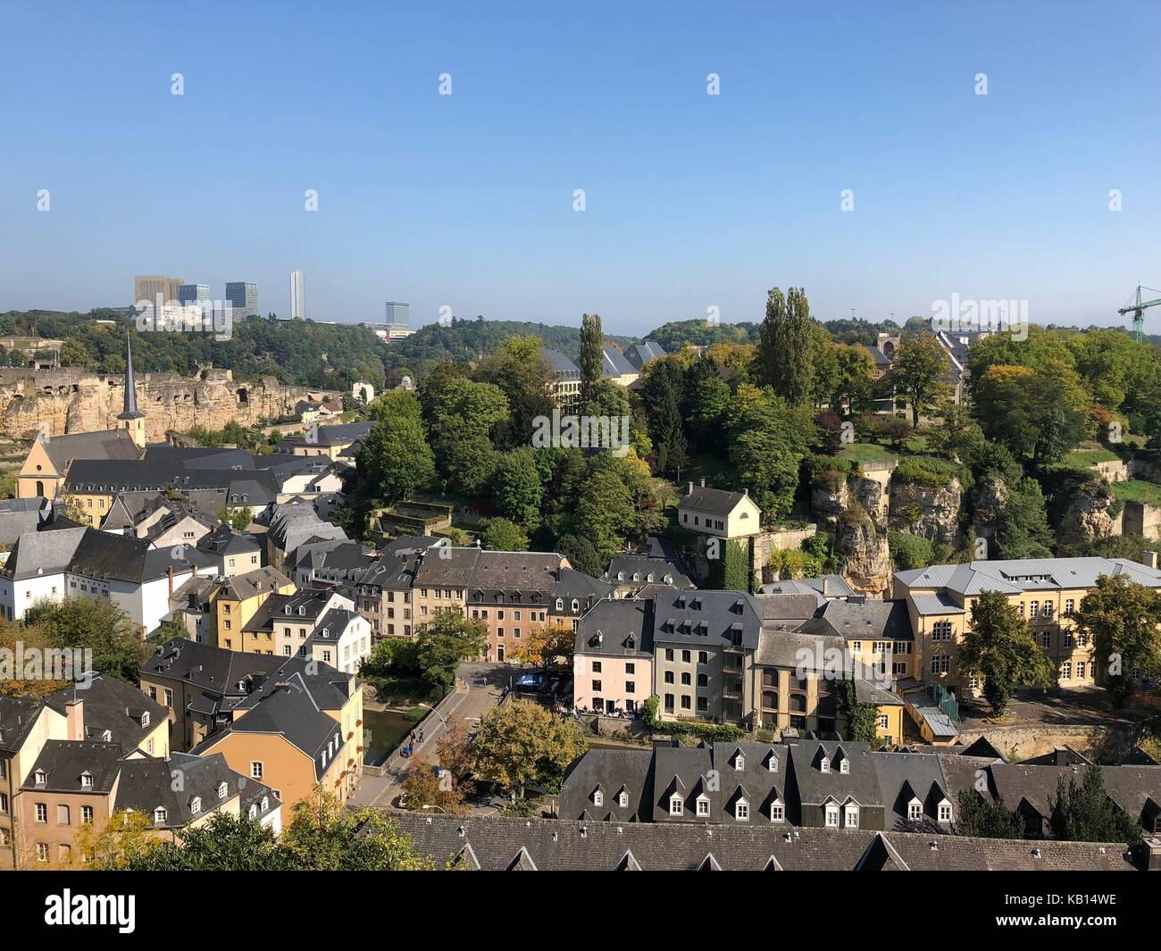 Herrliche Aussicht über die Altstadt von Luxemburg Stockfoto