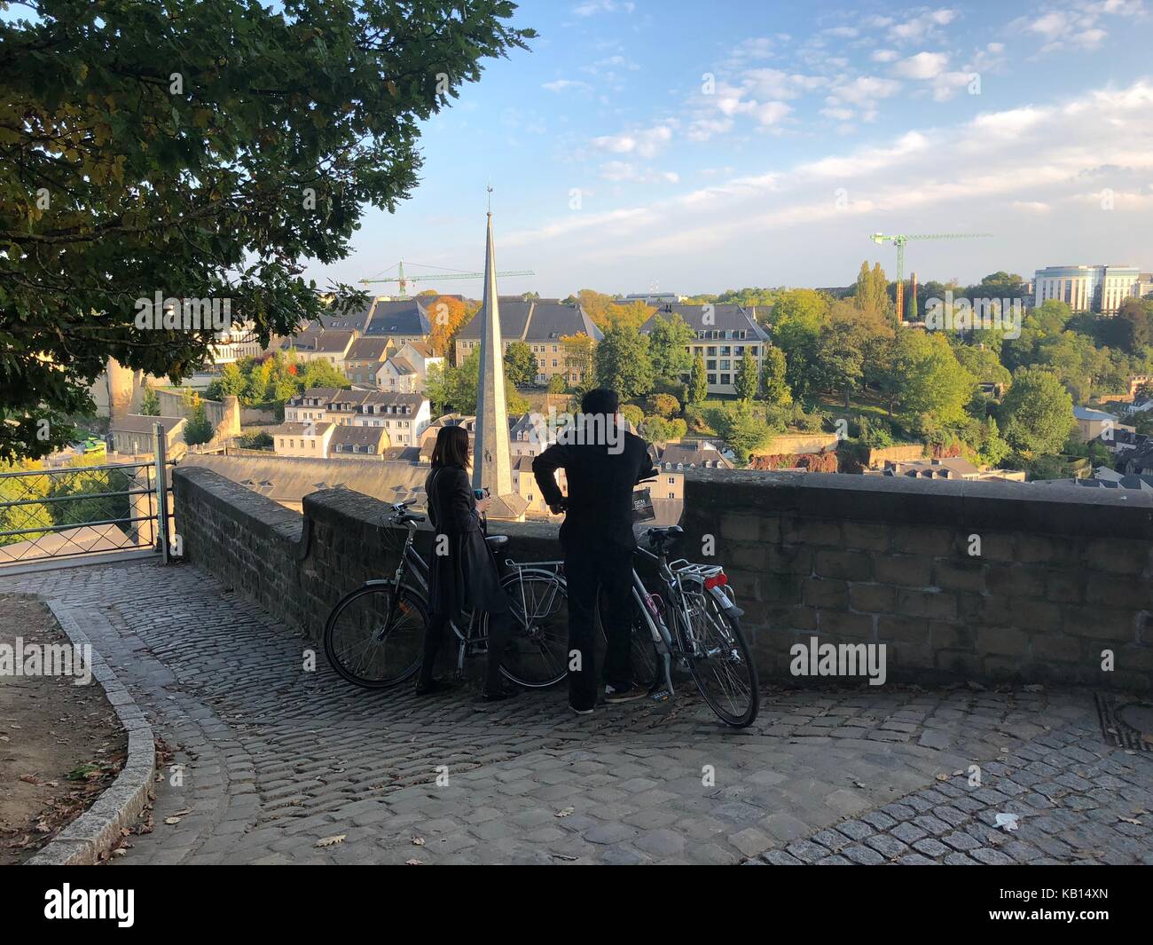 Herrliche Aussicht über die Altstadt von Luxemburg Stockfoto
