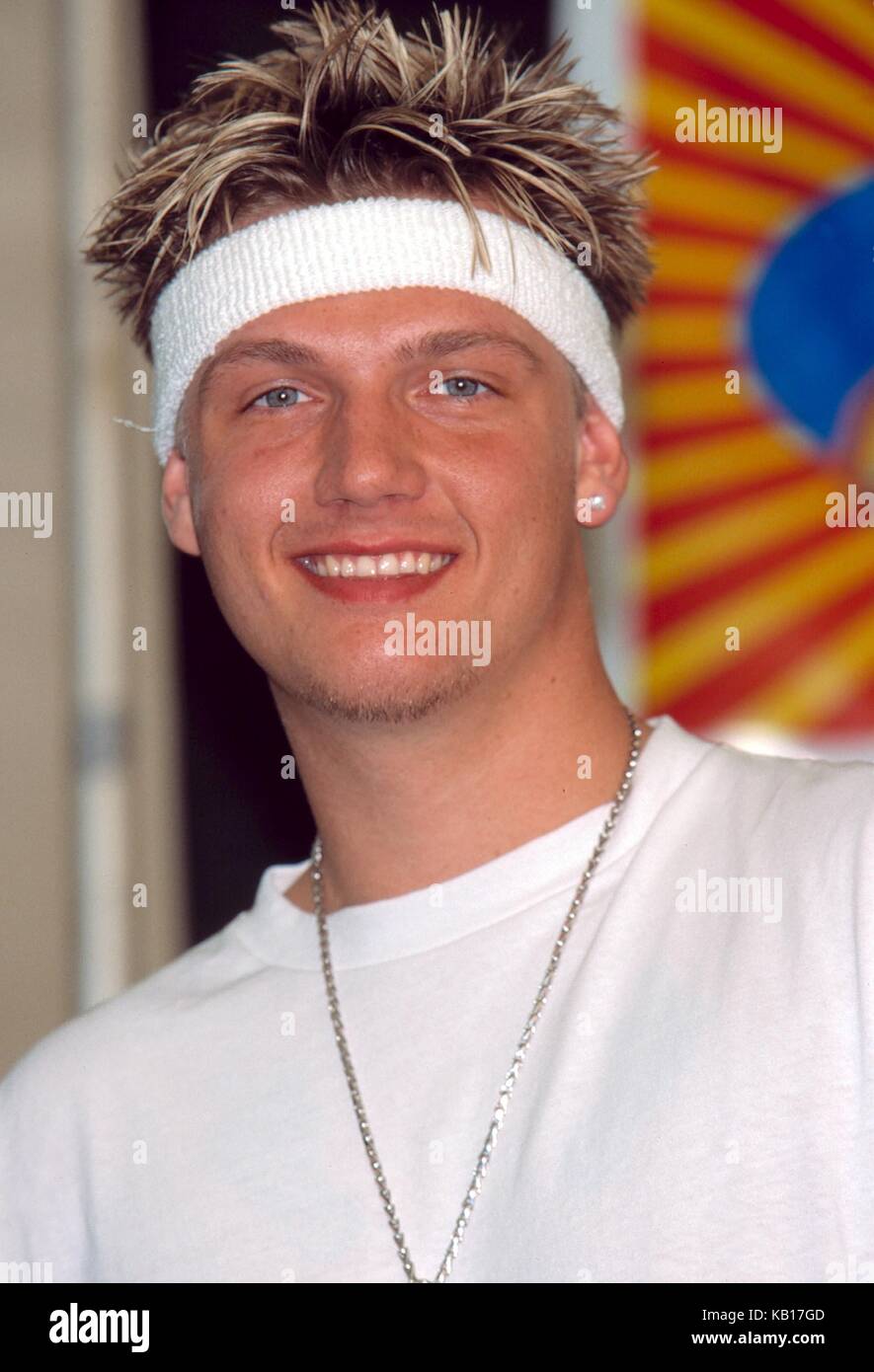 Aaron und Nick Carter Z 100 Zootopia Startet im Sommer riesigen Stadion, NJ. Juni 2, 2002 © RTSpellman/MediaPunch Stockfoto