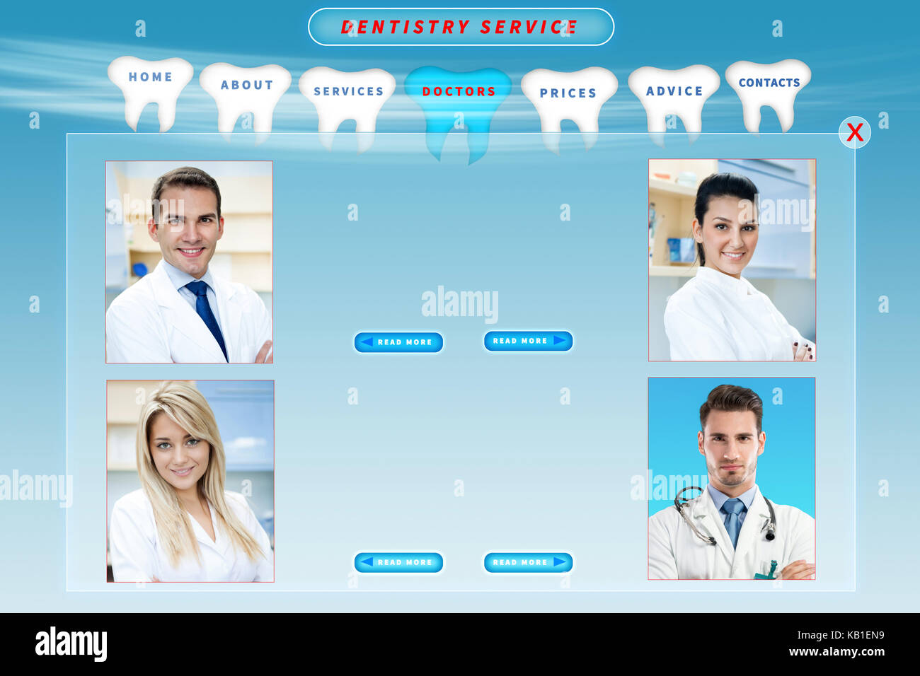 Zahnmedizinische web site template Stockfoto