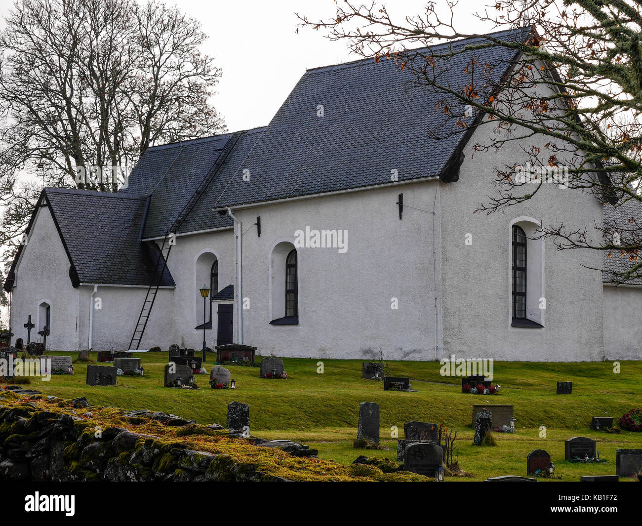 Kirche von Vidbo, außerhalb von Märsta, Sigtuna, nördlich von Stockholm, Uppland, Schweden, Europa. Stockfoto