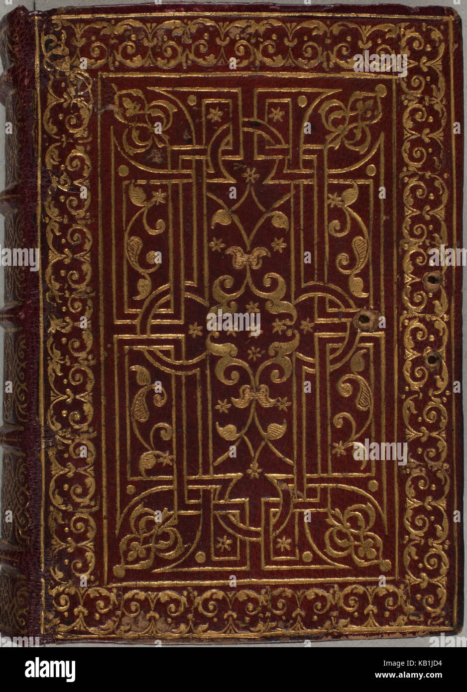 Trivulzio Buch der Stunden KW SMC1 Vordere Seite der roten Marokko Leder aus dem 18. Jahrhundert mit vergoldeten eingestanzt Stockfoto