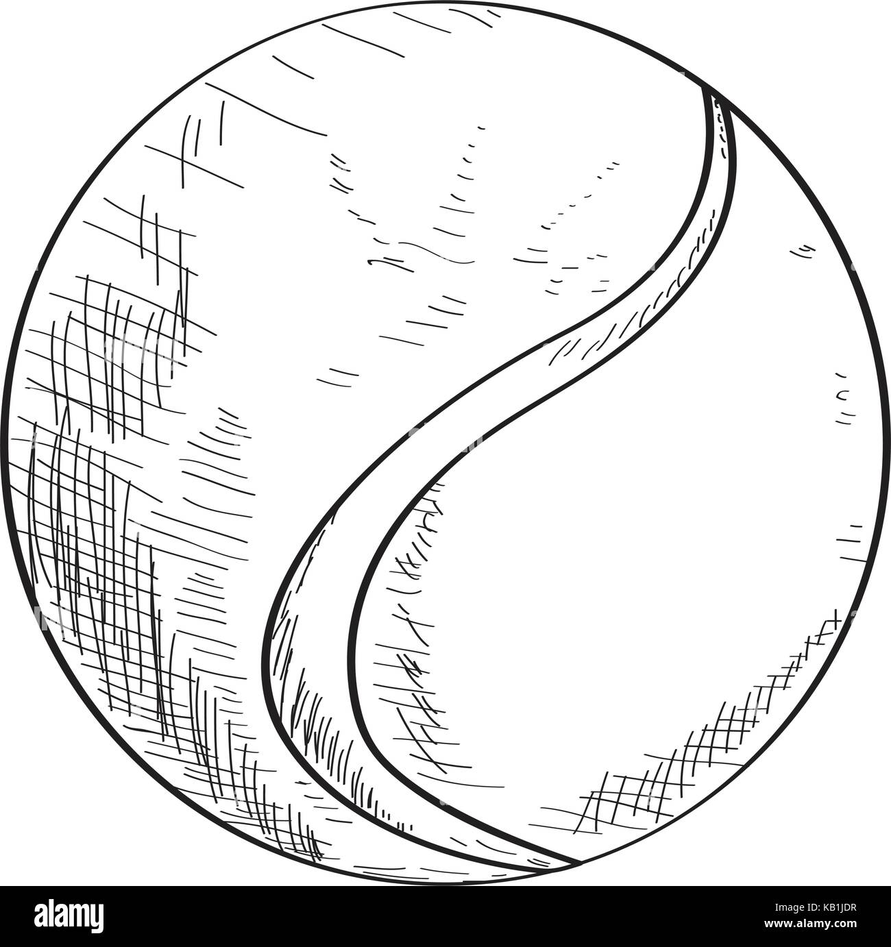Illustration Tennis Ball Outline Isolated Stockfotos & Illustration