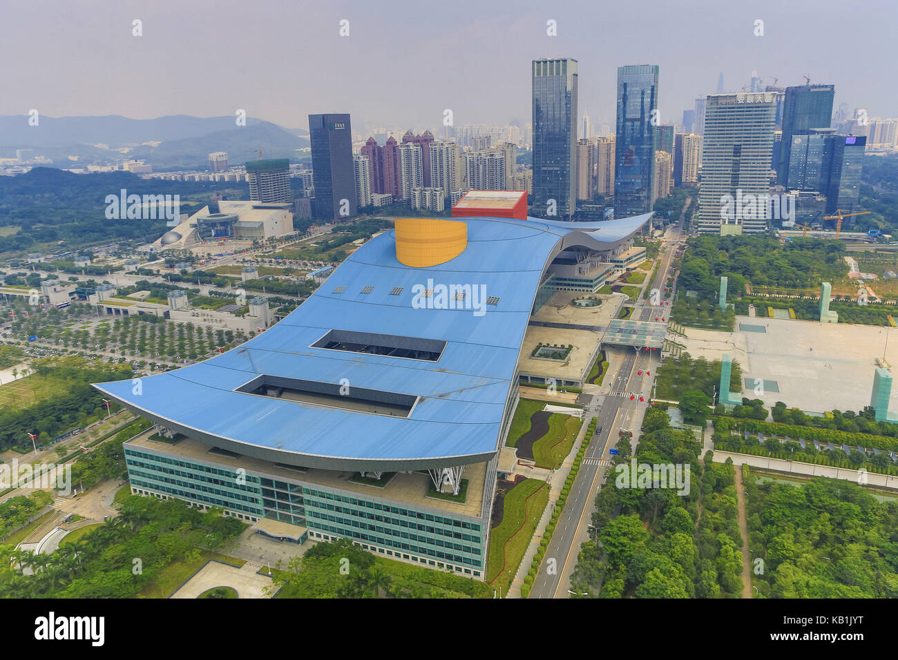 Blick auf das Civic Center, Shenzhen, Stockfoto