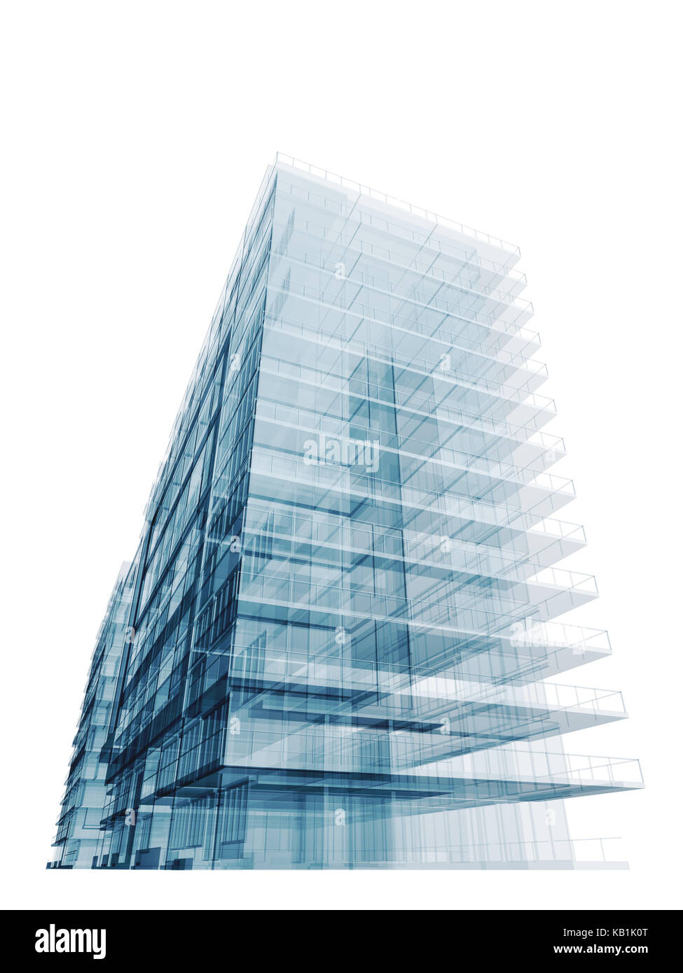 Blue Office Gebäude. Architektur Design und 3D-Rendering Modell meine eigenen Stockfoto