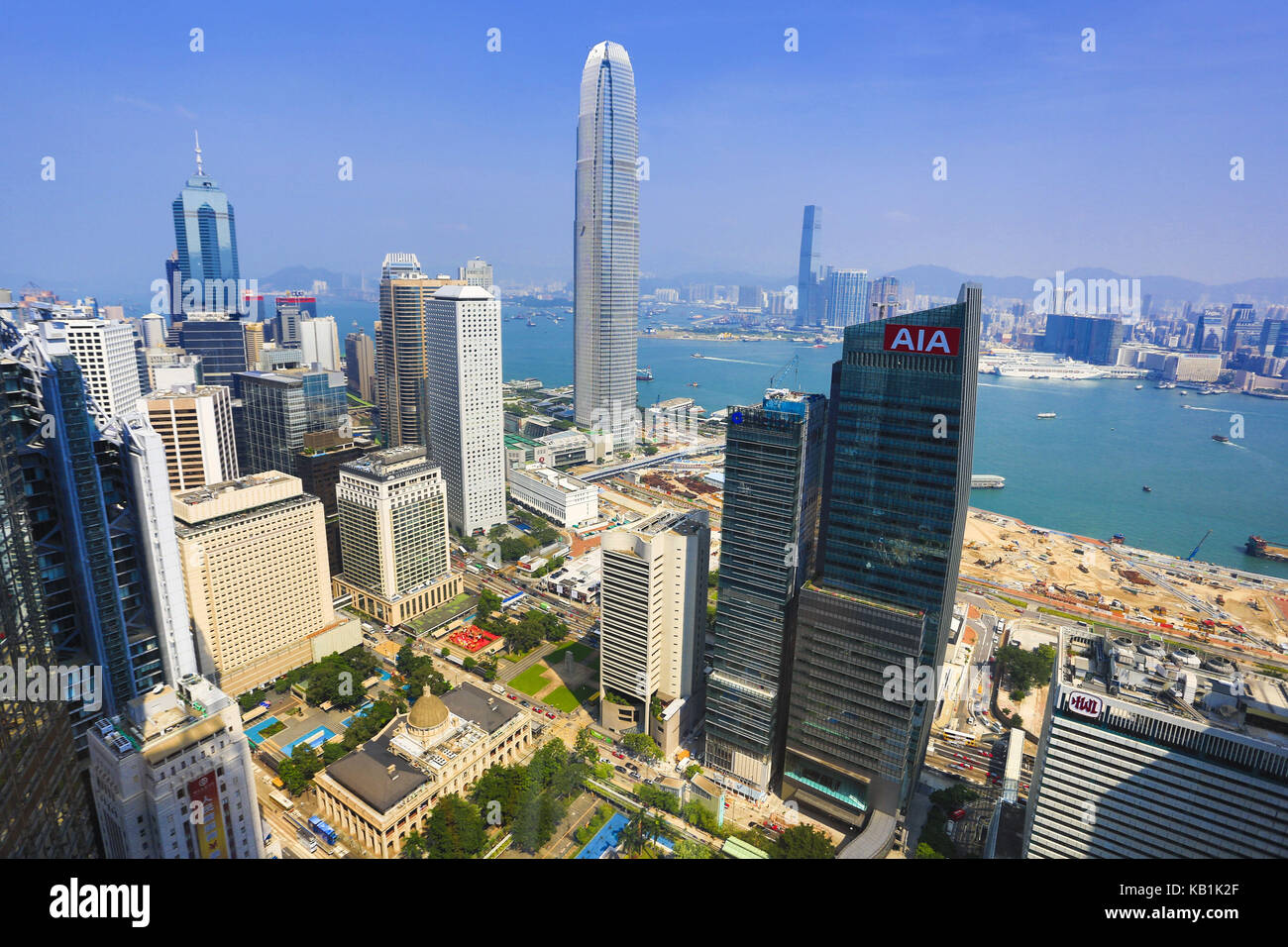 Wolkenkratzer, Central District, Hongkong, Stockfoto