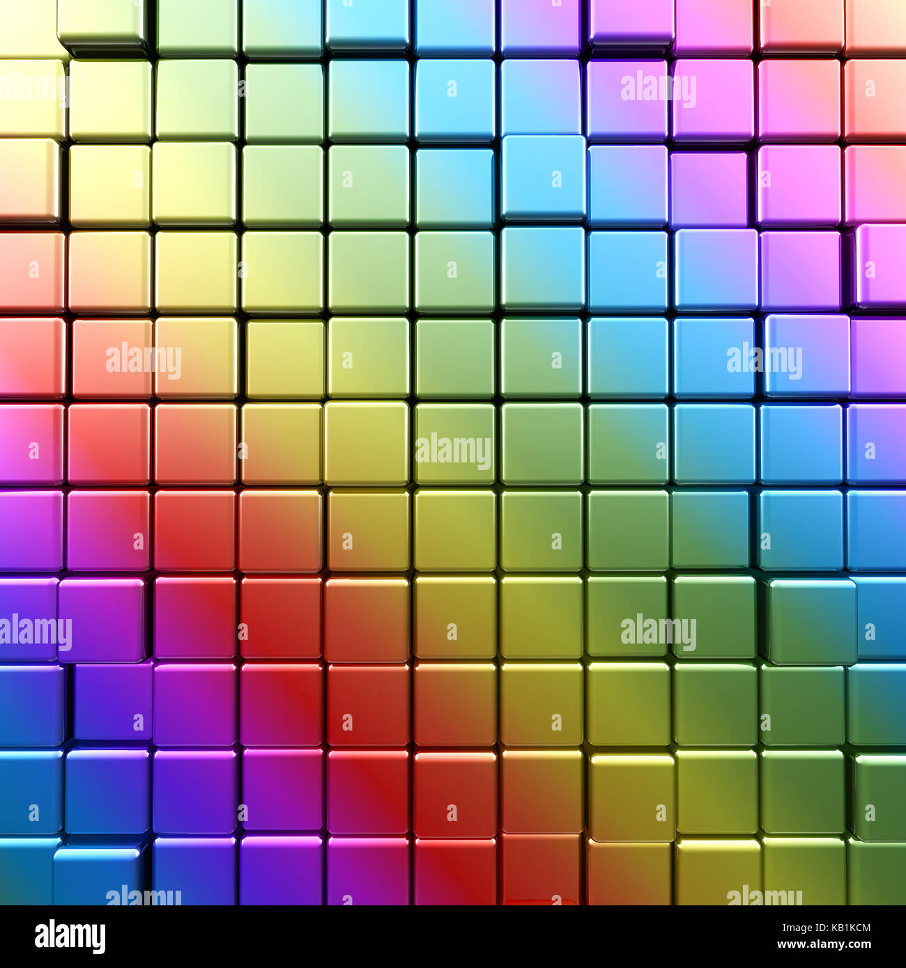 Regenbogen Würfel. Hochwertige 3D-rendering farben Hintergrund Stockfoto