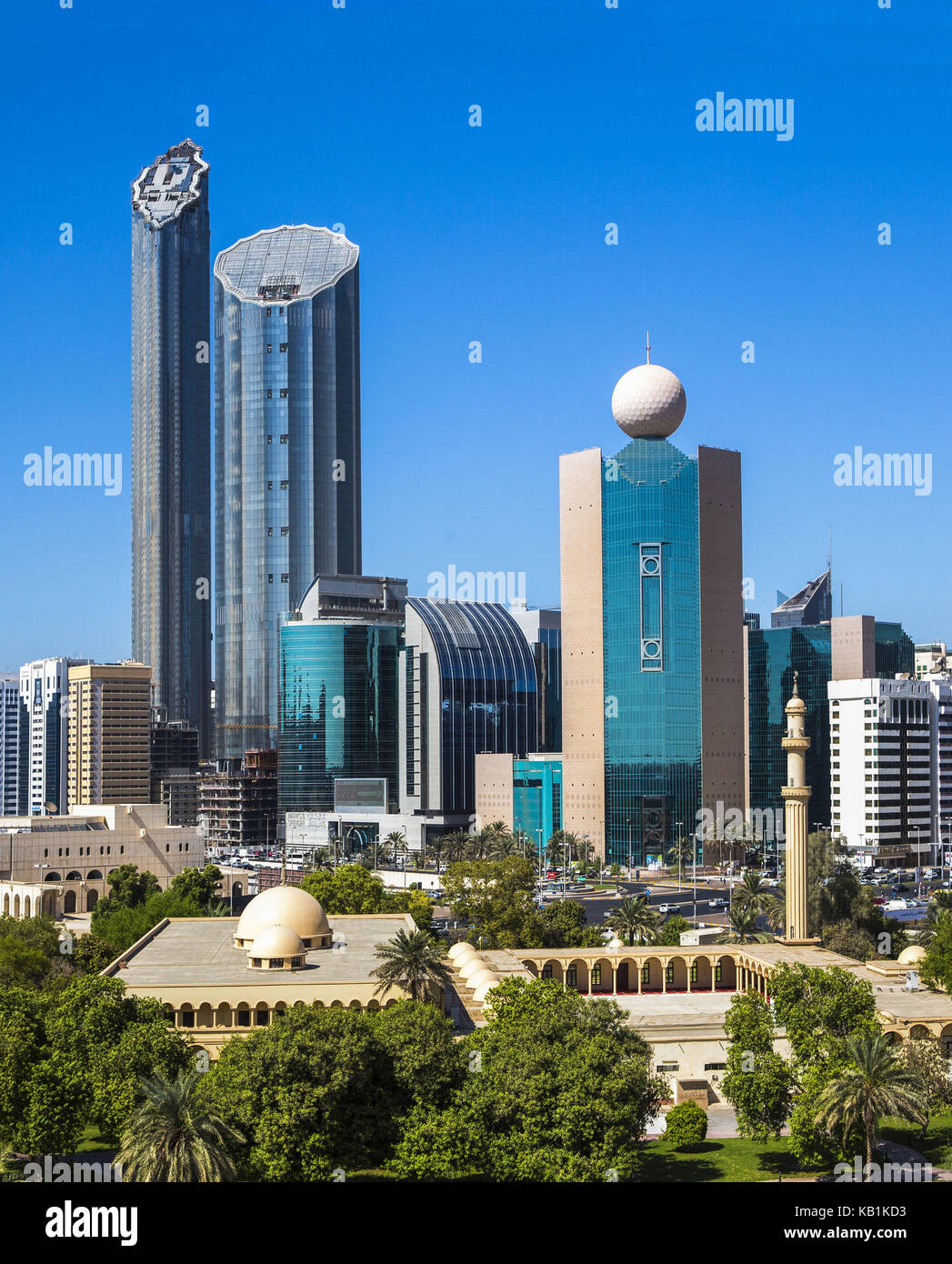 Skyline von Abu Dhabi, Stockfoto