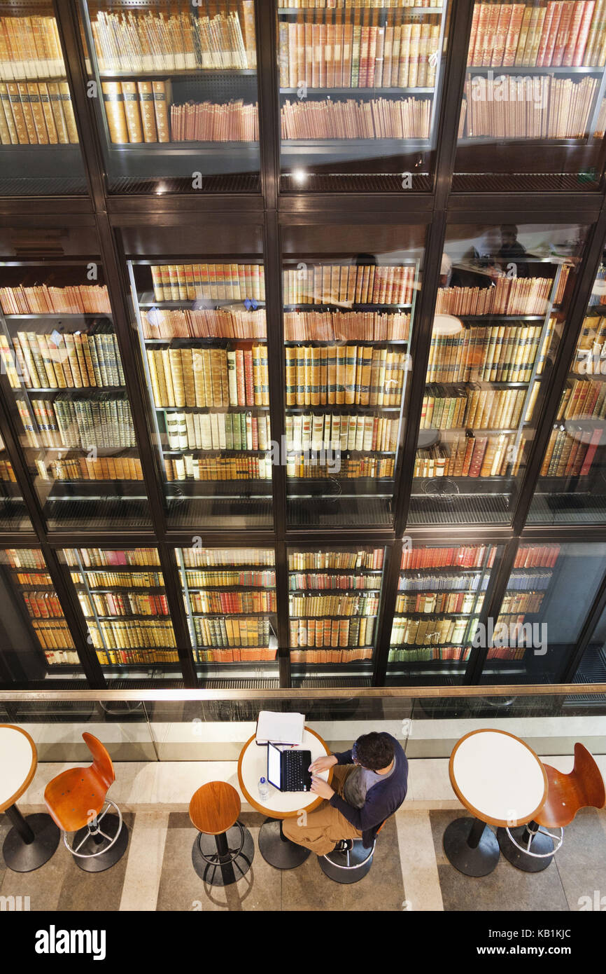 England, London, British Library, Innenraum geschossen, Stockfoto