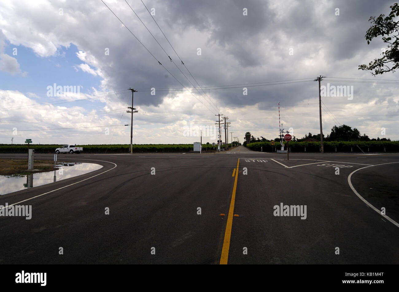 Straße in der Nähe Modesto, Kalifornien, USA, Stockfoto