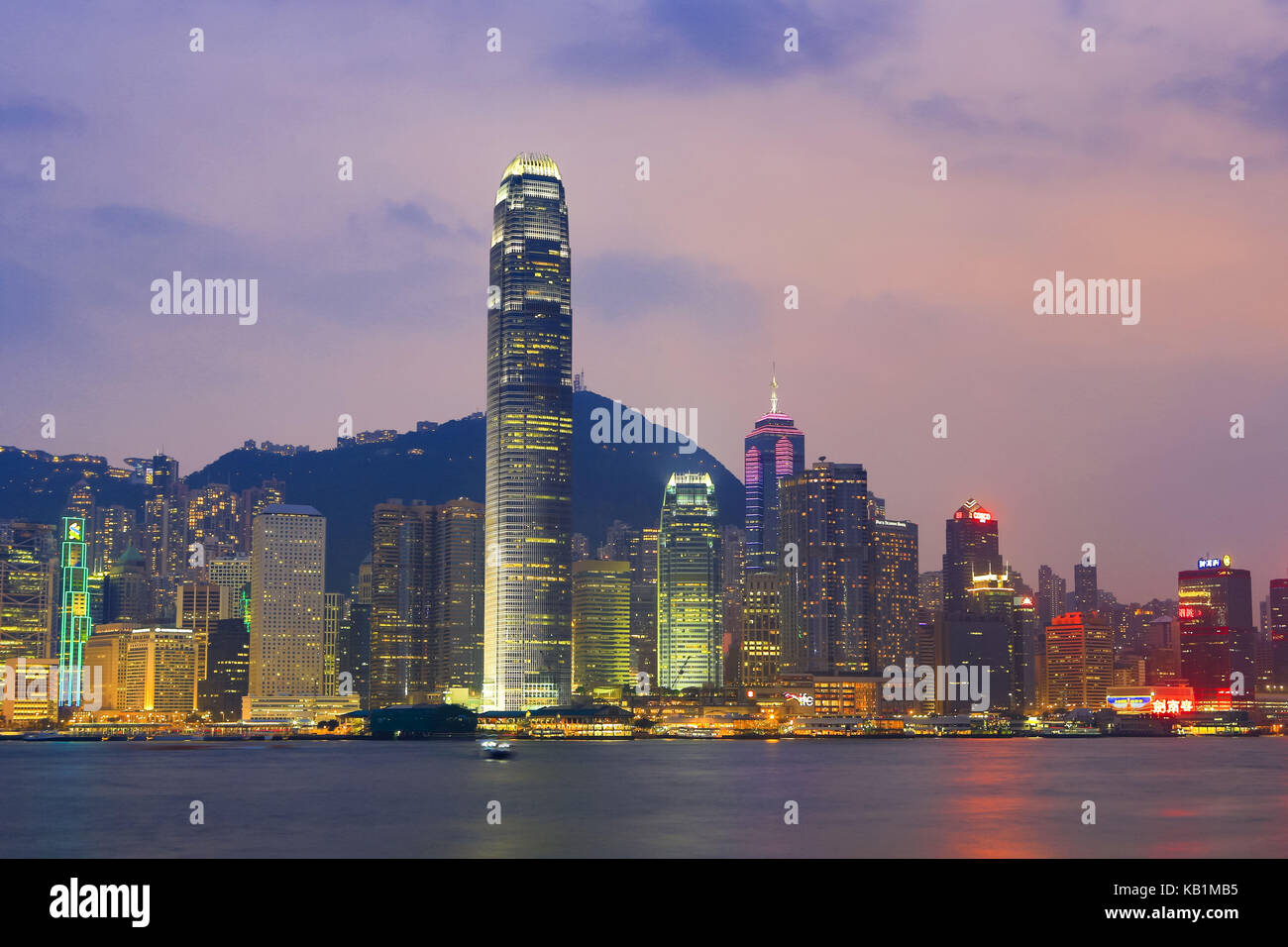 Blick auf den Finanzplatz und Business Center, Hongkong, Stockfoto