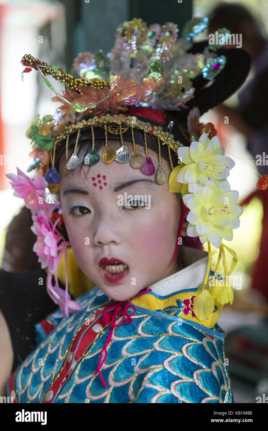 Mädchen in traditioneller Kleidung, Splendid China Park, shenzhin, Stockfoto