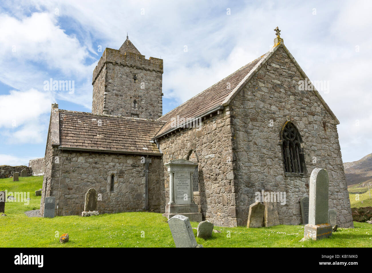 St Clements Kirche, Rodel in Harris, einer Insel in der Schottischen Äußere Hebriden Stockfoto