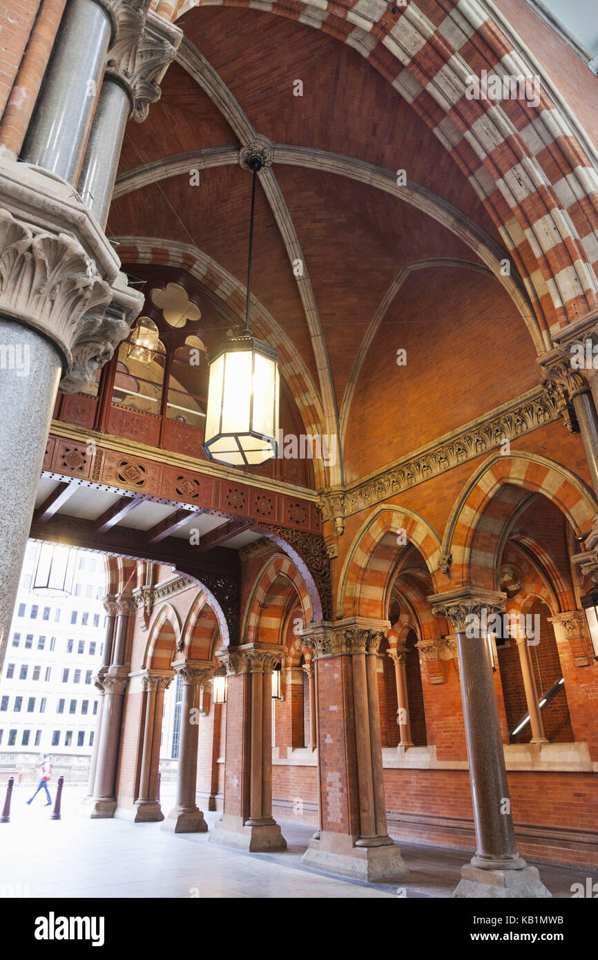 England, London, King's Cross, St. Pancras of Station, Eingang, viktorianische Architektur, Stockfoto