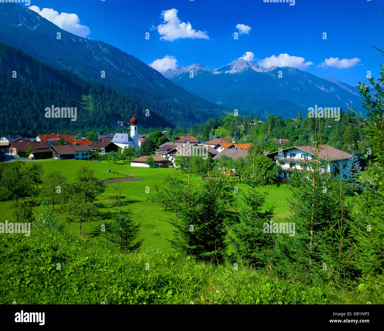 Stanzach im Lechtal, Sommer, Stockfoto