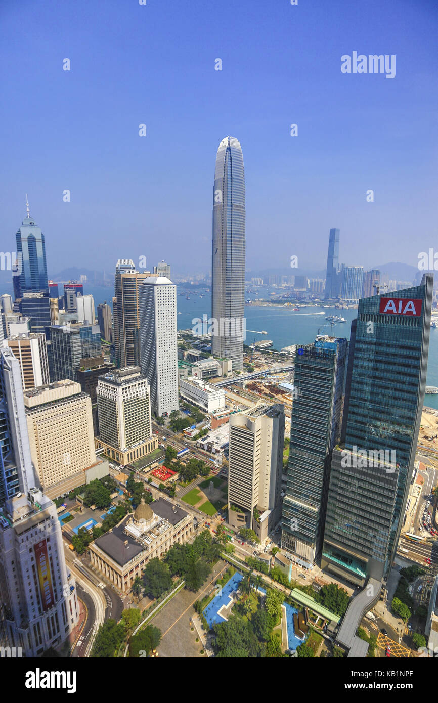 Wolkenkratzer, Central District, Hongkong, Stockfoto