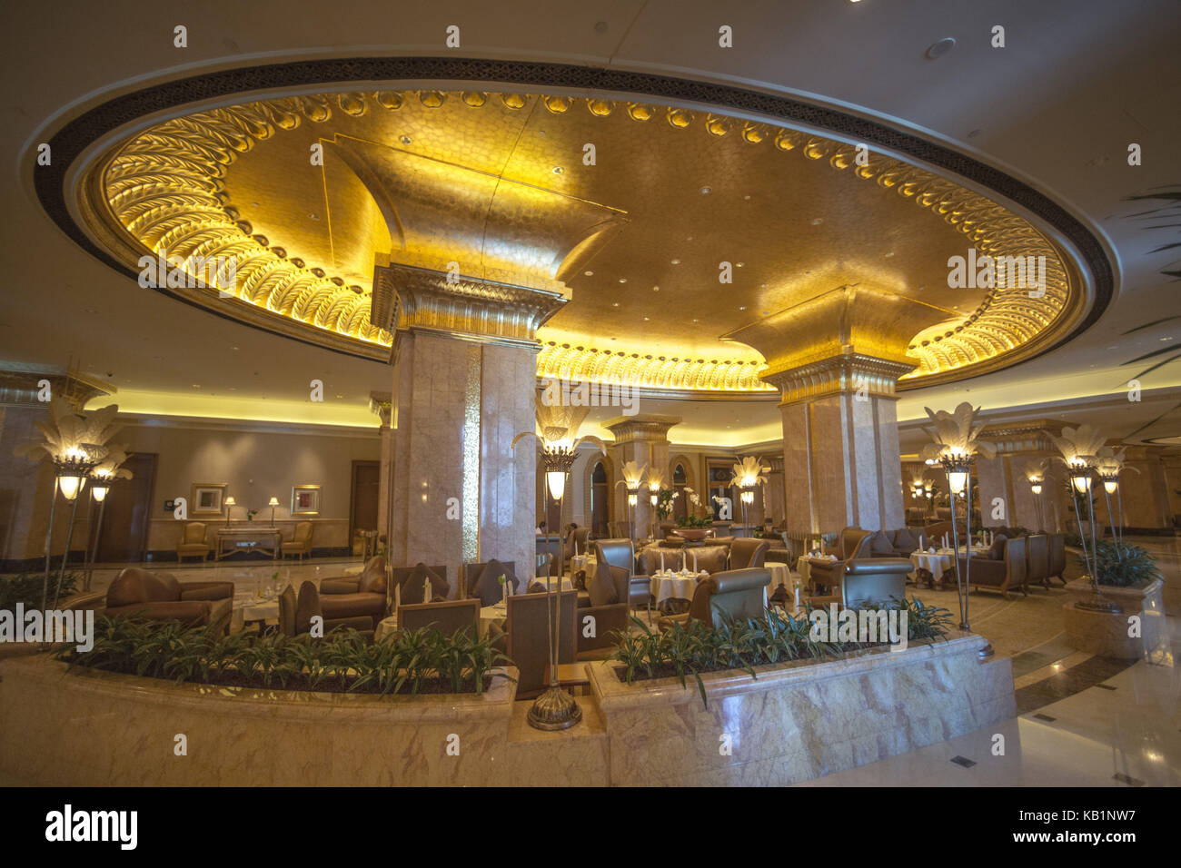 Innere Aufnahme der Emirates Palace Hotel, Abu Dhabi, Stockfoto