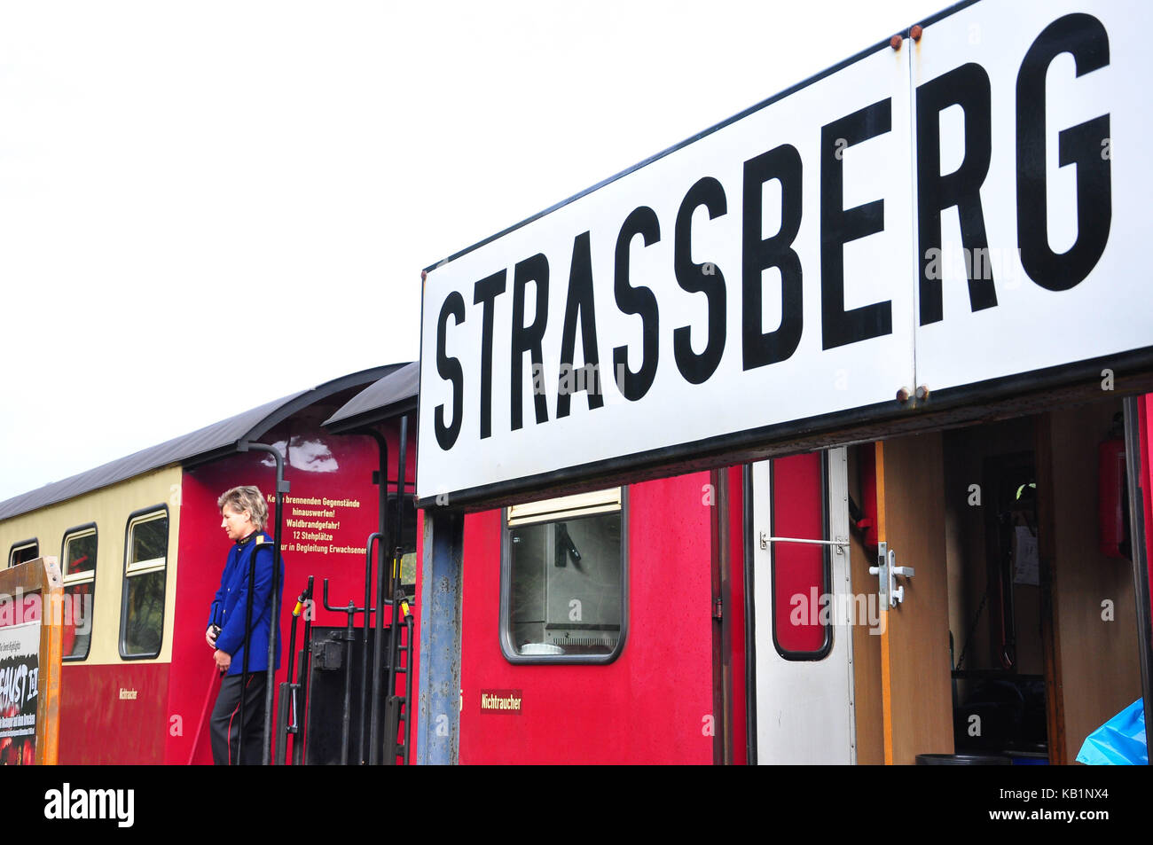 Deutschland, Sachsen - Anhalt, Harz, Harzer Schmalspurbahn, Klumpen Express Zug, einfügen Berg, Bahnhof, Stockfoto