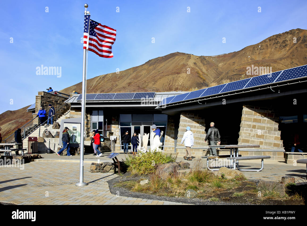 Nordamerika, USA, Alaska, Denali Nationalpark, Eielson Visitor Center, Stockfoto