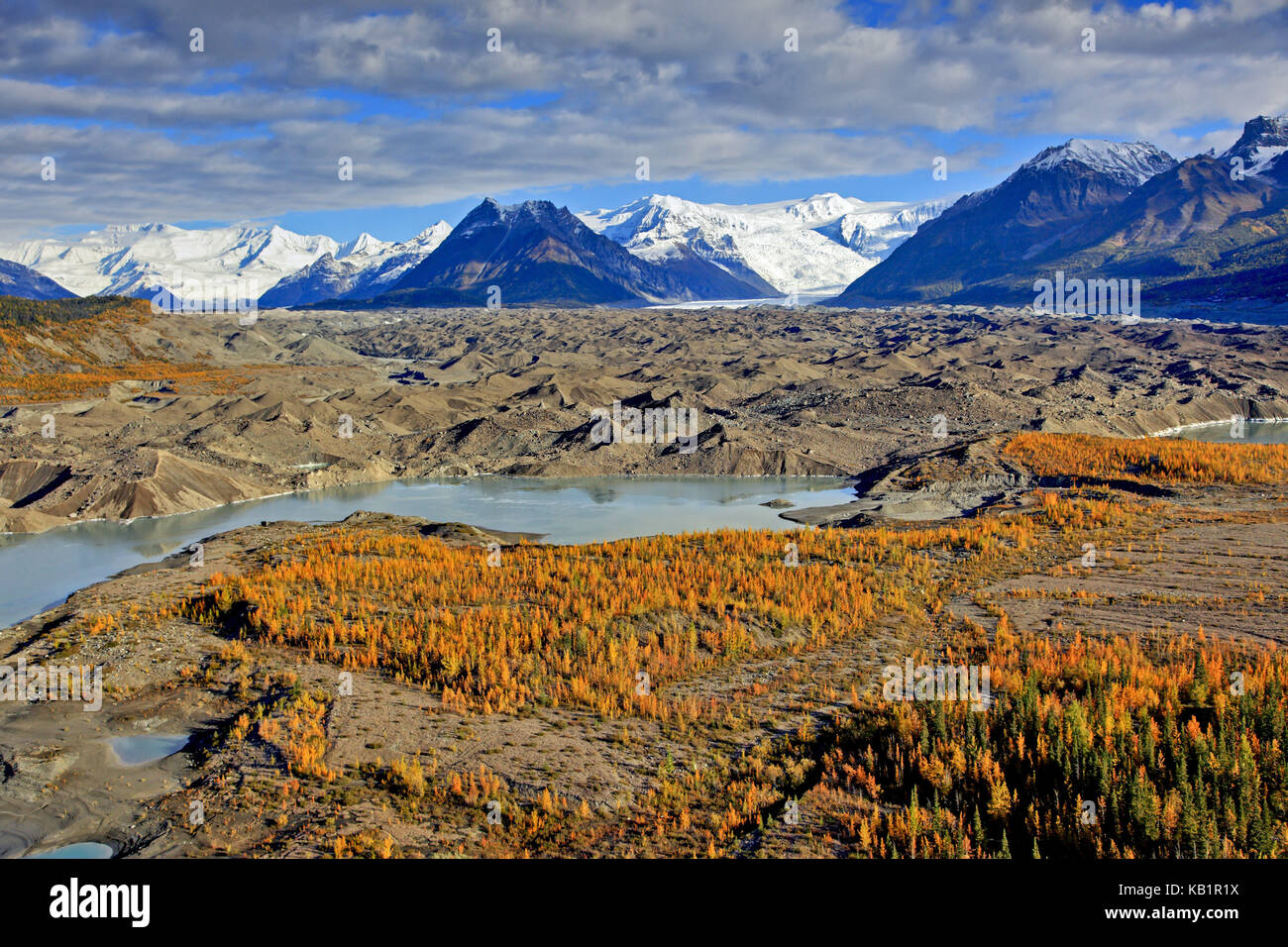 Nordamerika, USA, Alaska, der Central South, Wrangell Mountains, Wrangell St. Elias National Park, kennicott Glacier, root Gletscher, Stockfoto