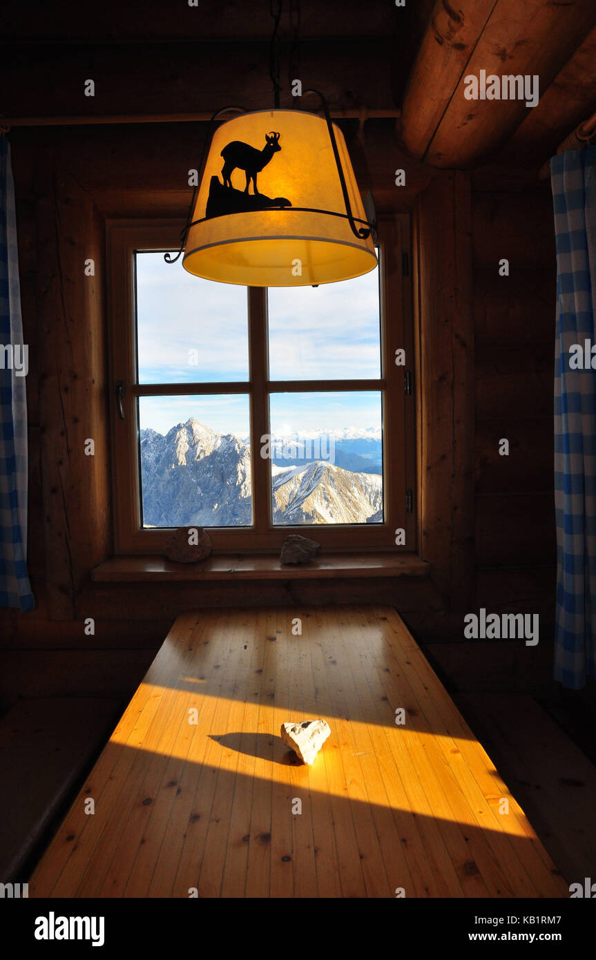 Deutschland, Bayern, Werdenfelser, Zugspitze (Berg), sonnalpin, Restaurant, Aussicht, Stockfoto