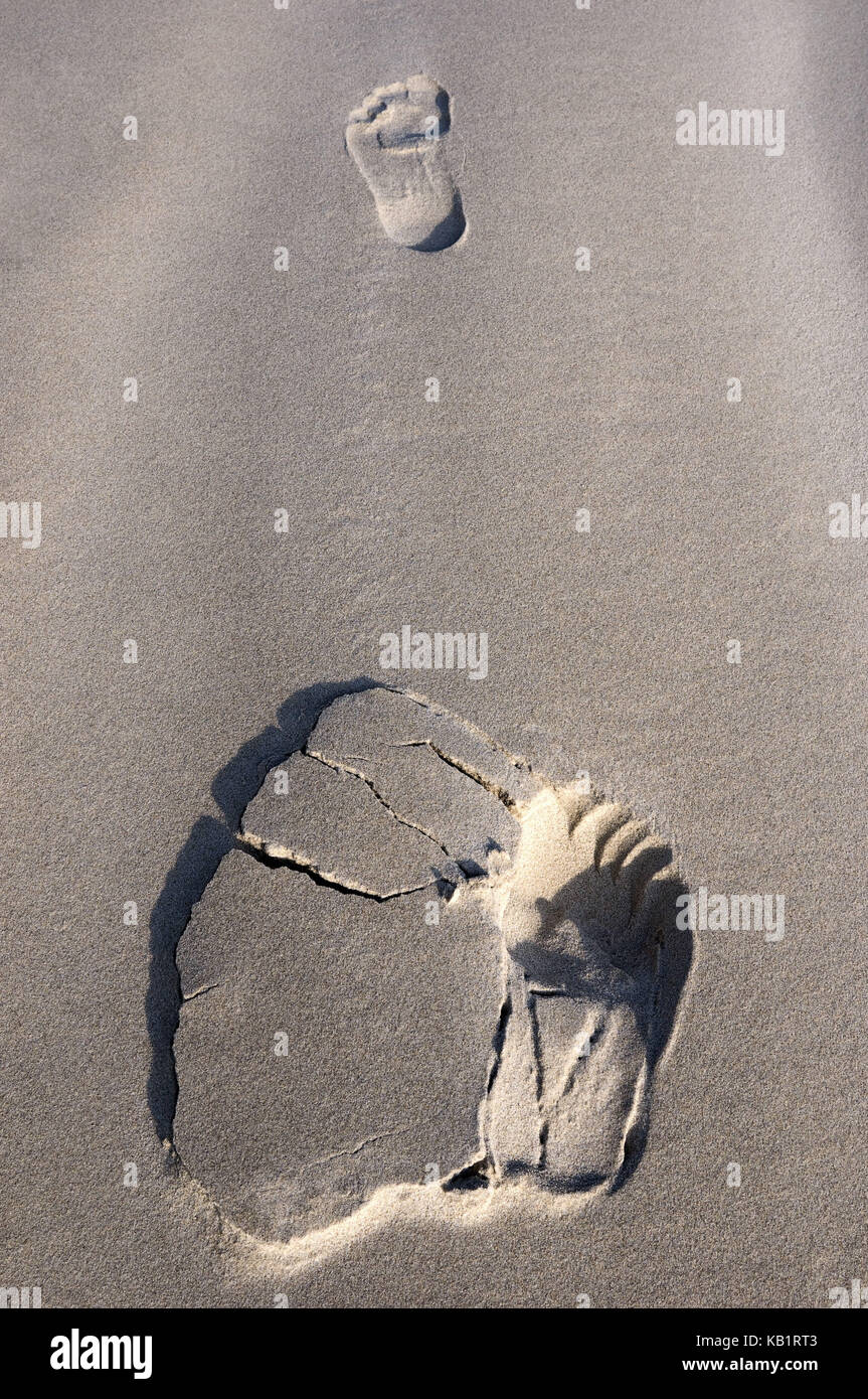 Fußspuren im Sand, Stockfoto