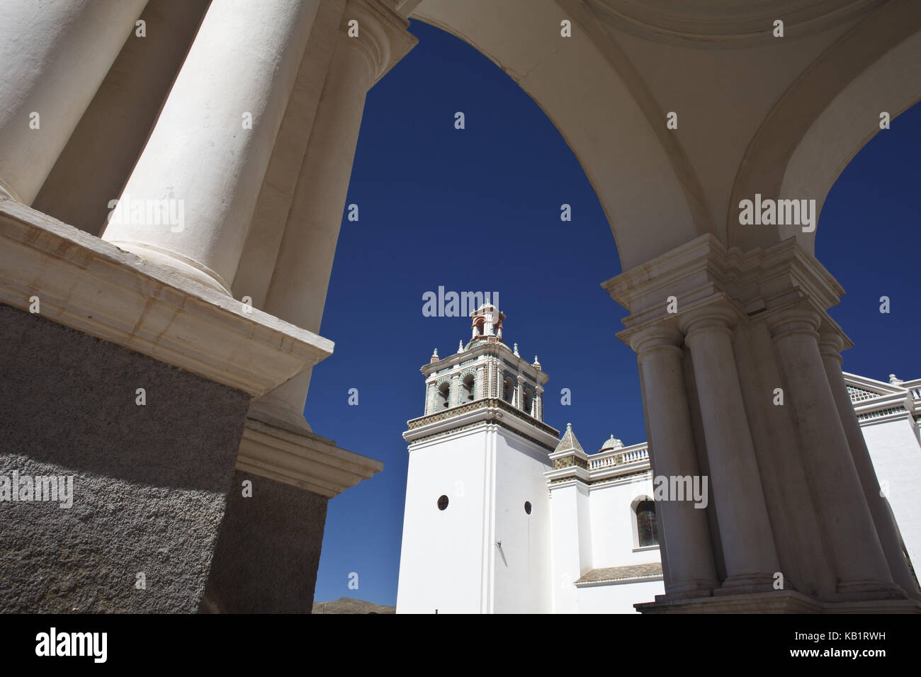 Bolivien, Titicacasee, Copacabana, Basilica de la Virgen de la Candelaria, Stockfoto