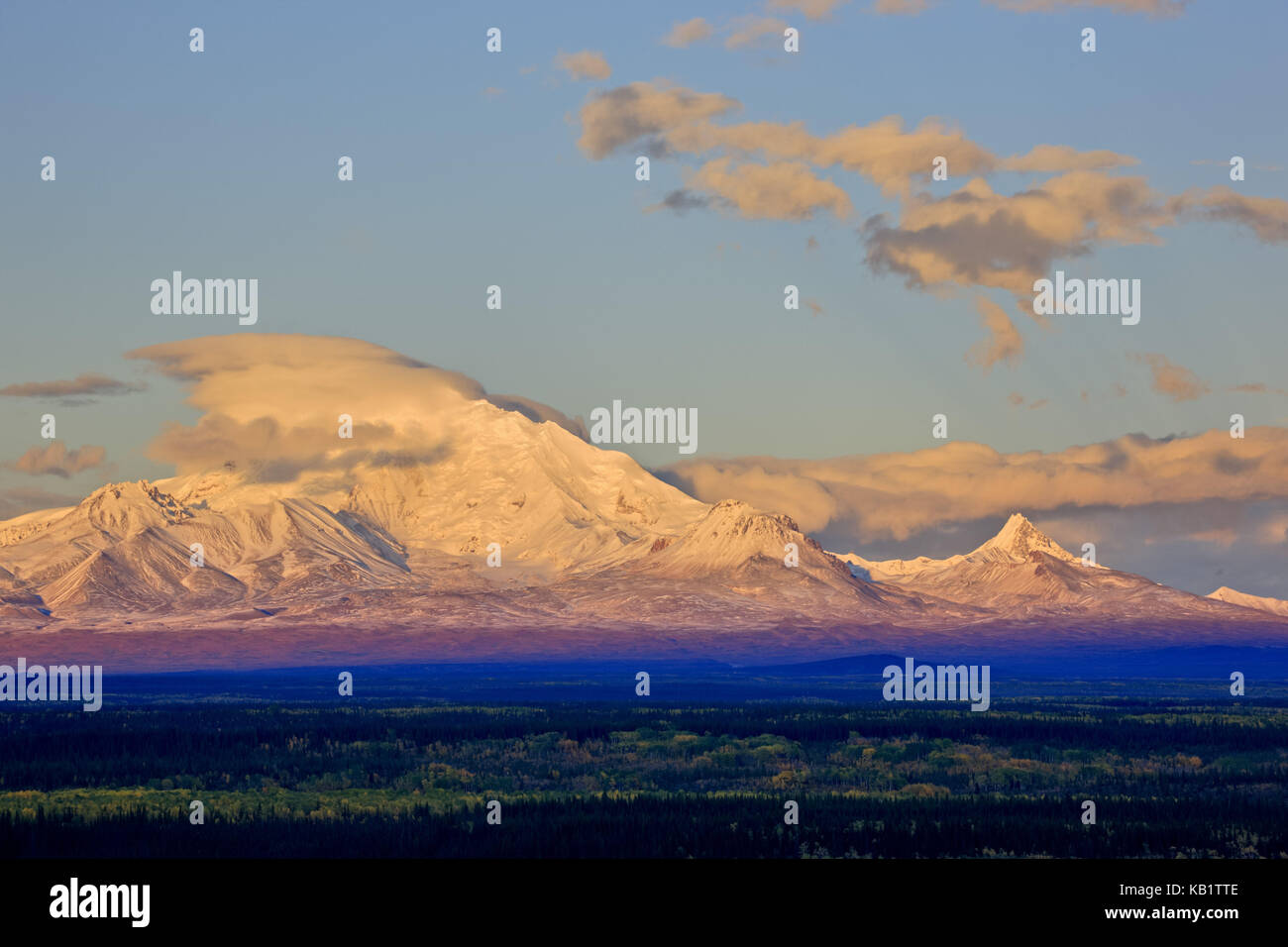 Nordamerika, USA, Alaska, der Central South, Wrangell Mountains, Wrangell St. Elias National Park, drum Berg (3661m), Stockfoto