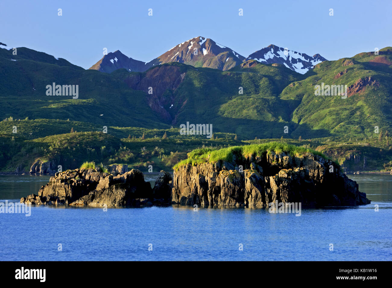 Nordamerika, USA, Alaska, Katmai National Park, kukak Bay, Berge, Küste, Berge, Küsten Berge, Fjord, Stockfoto