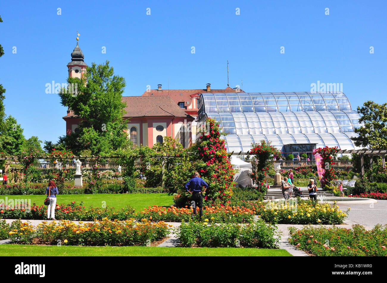 Deutschland, Baden-Württemberg, Bodensee, Insel Mainau, Schloss Garten, Palm House, Park, Stockfoto